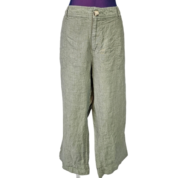 Cherokee Olive Green Linen‎ Capri Pants Size 18 Women's Plus L15 - Picture 8 of 9